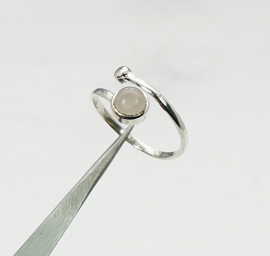 925 Solid Sterling Silver Natural Gemstone Adjustable Ring