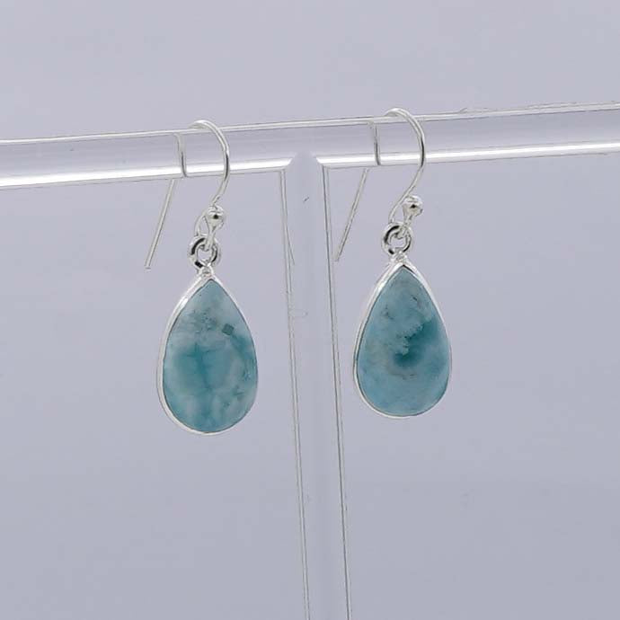 Earrings Ear hooks Larimar Blautopas London Sterling Silver 925 factory platinum plated