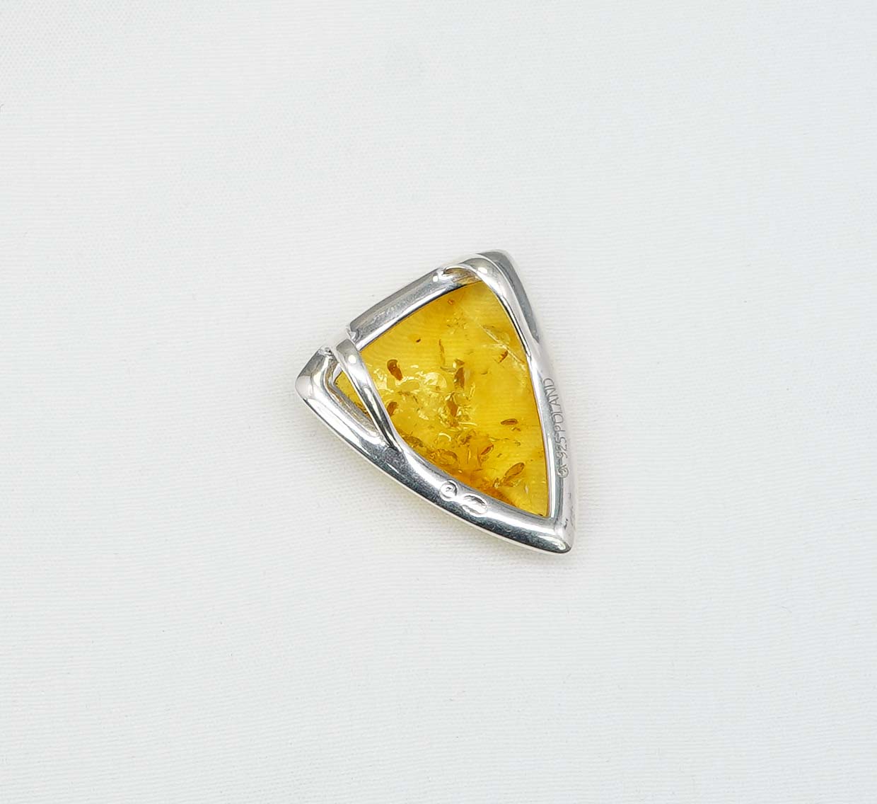 925 Solid Sterling Silver Natural Baltic Amber Chain Pendant-19.3 Inches