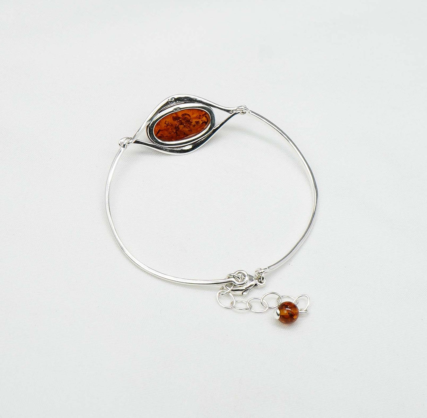925 Solid Sterling Natural Baltic Amber Bracelet - 10.2 Cm