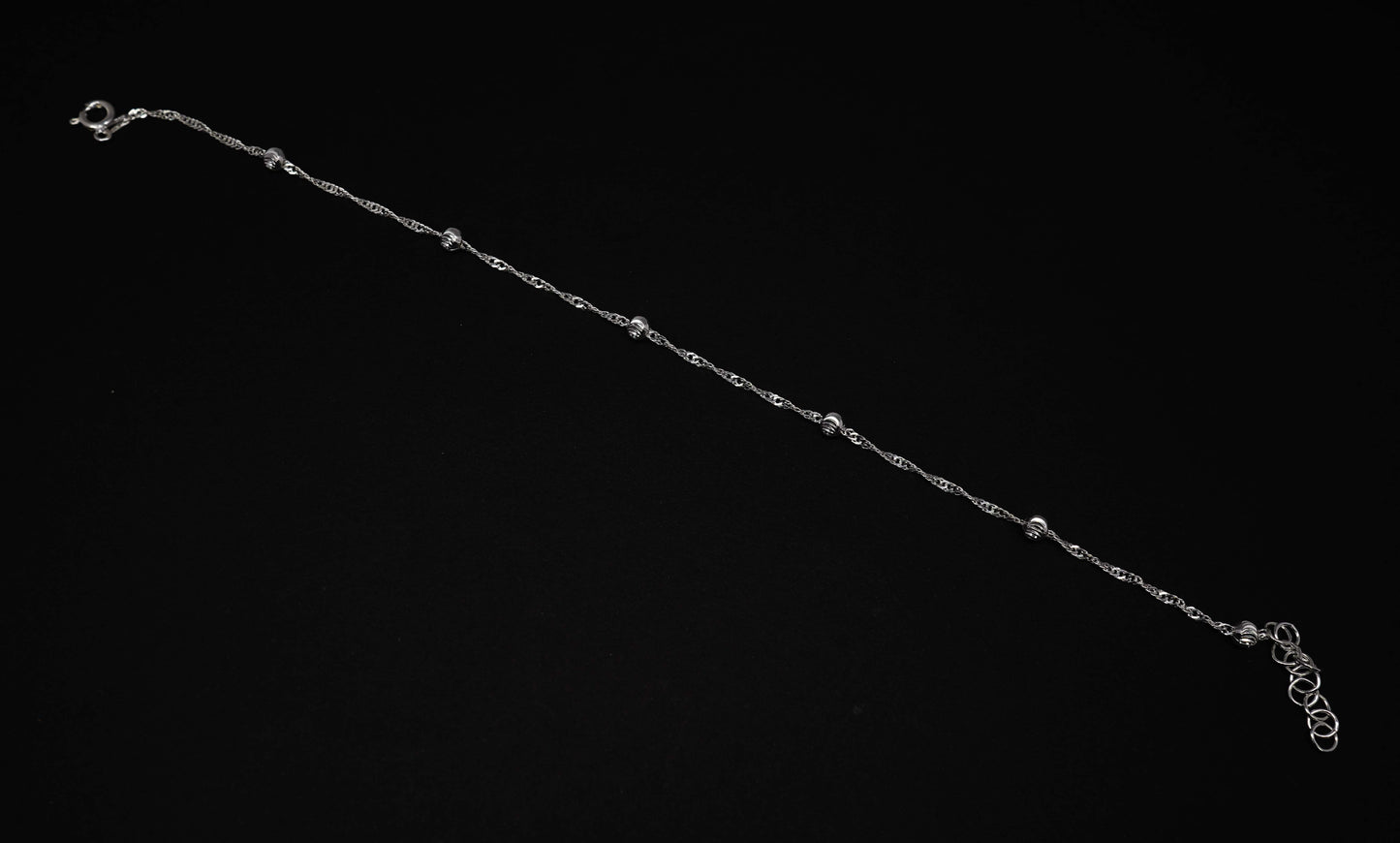 925 Solid Sterling Silver Plain Anklet-9.8 Inch