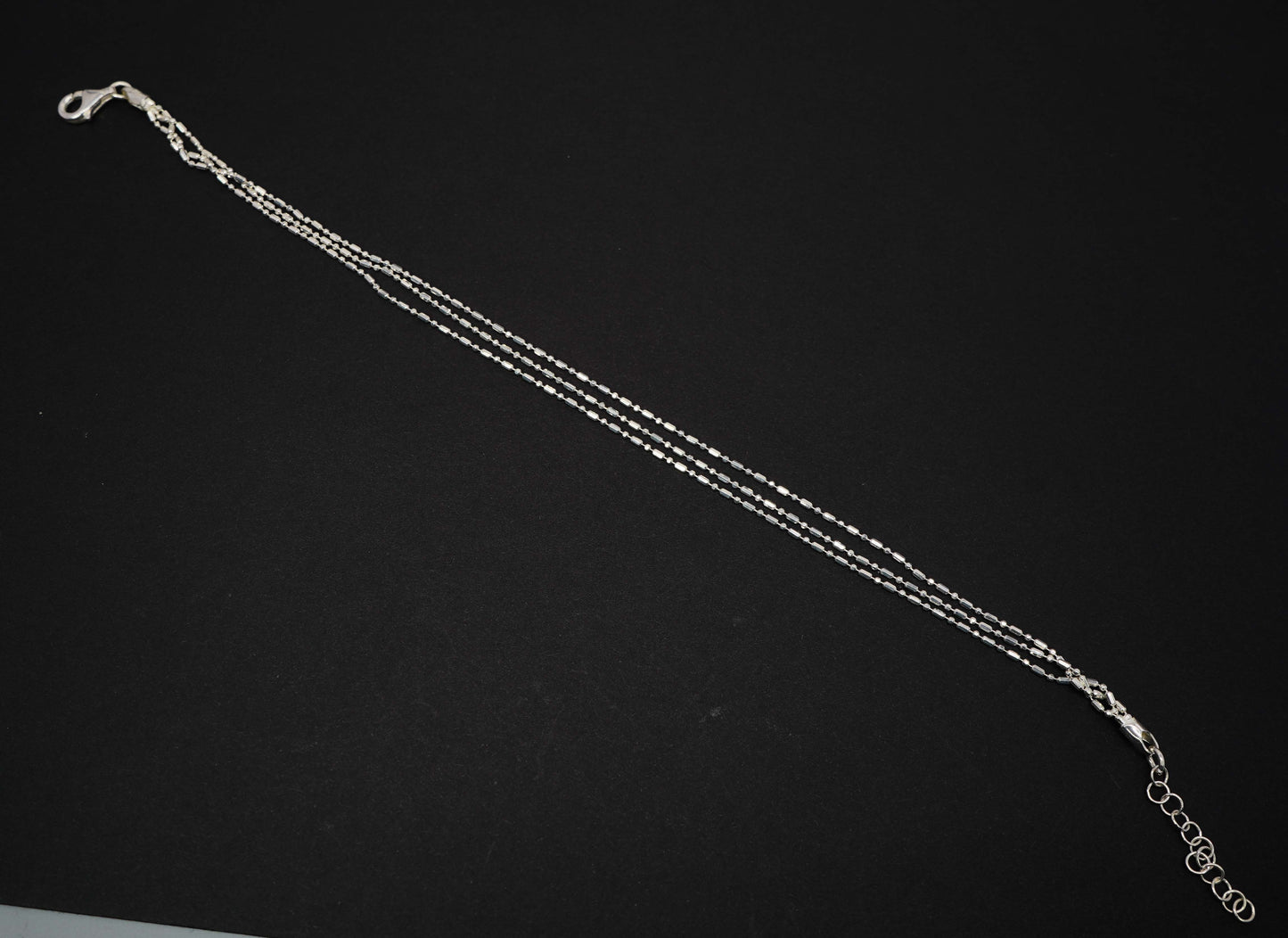 925 Solid Sterling Silver Plain Anklet-10.5 Inch