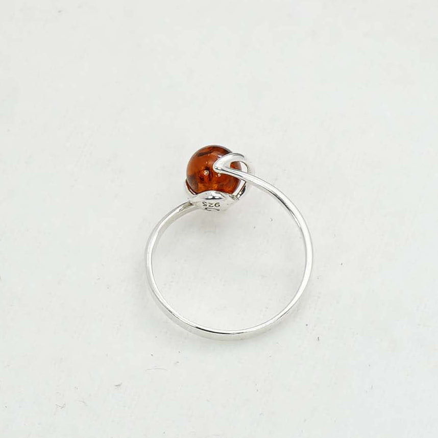 925 Solid Sterling Silver Natural Baltic Amber Ring - 2 Grams