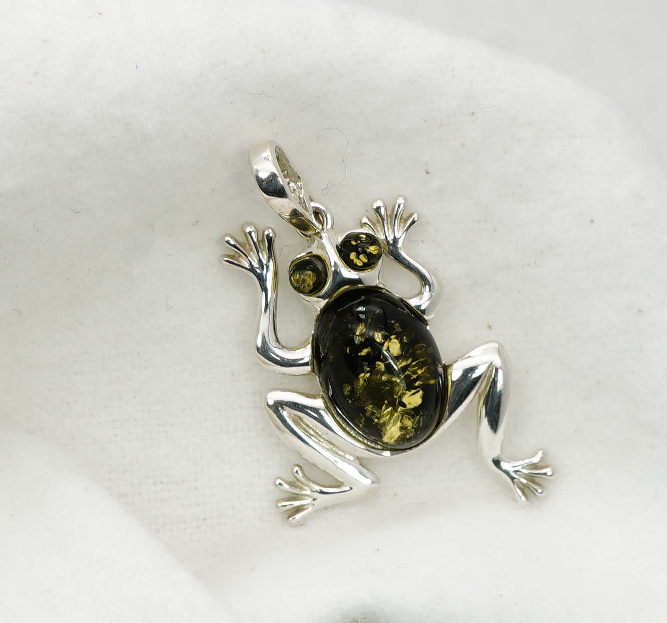 925 Solid Sterling Silver Natural Baltic Amber Pendant 4.3 Gram