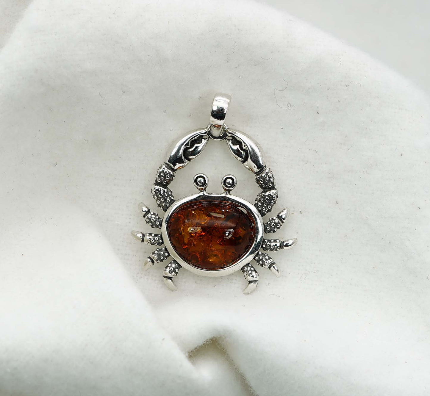 925 Solid Sterling Silver Natural Baltic Amber Pendant 3.9 Gram