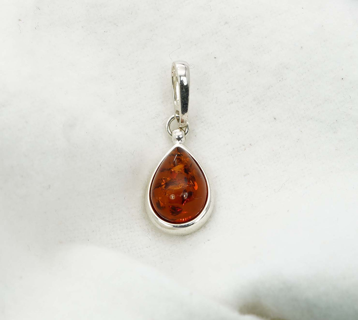 925 Solid Sterling Silver Natural Baltic Amber Pendant 3.5 Gram