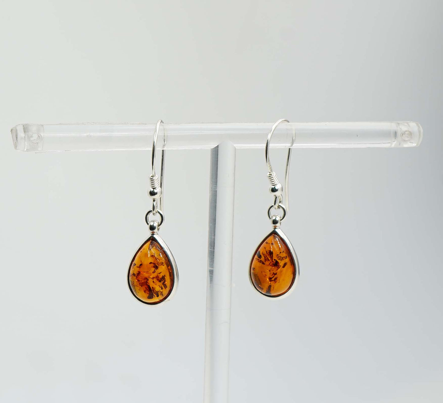 925 Solid Sterling Silver Natural Baltic Amber Hook Earring - 4.5 Grams