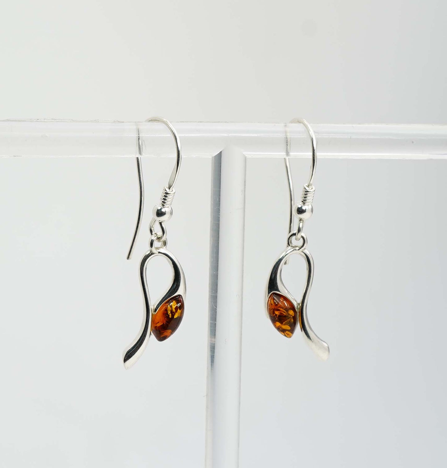 925 Solid Sterling Silver Natural Baltic Amber Hook Earring - 3 Grams