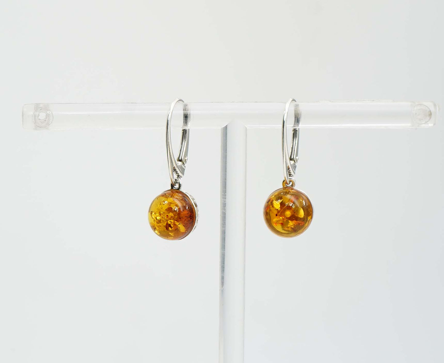 925 Solid Sterling Silver Natural Baltic Amber Hook Earring - 3 Grams