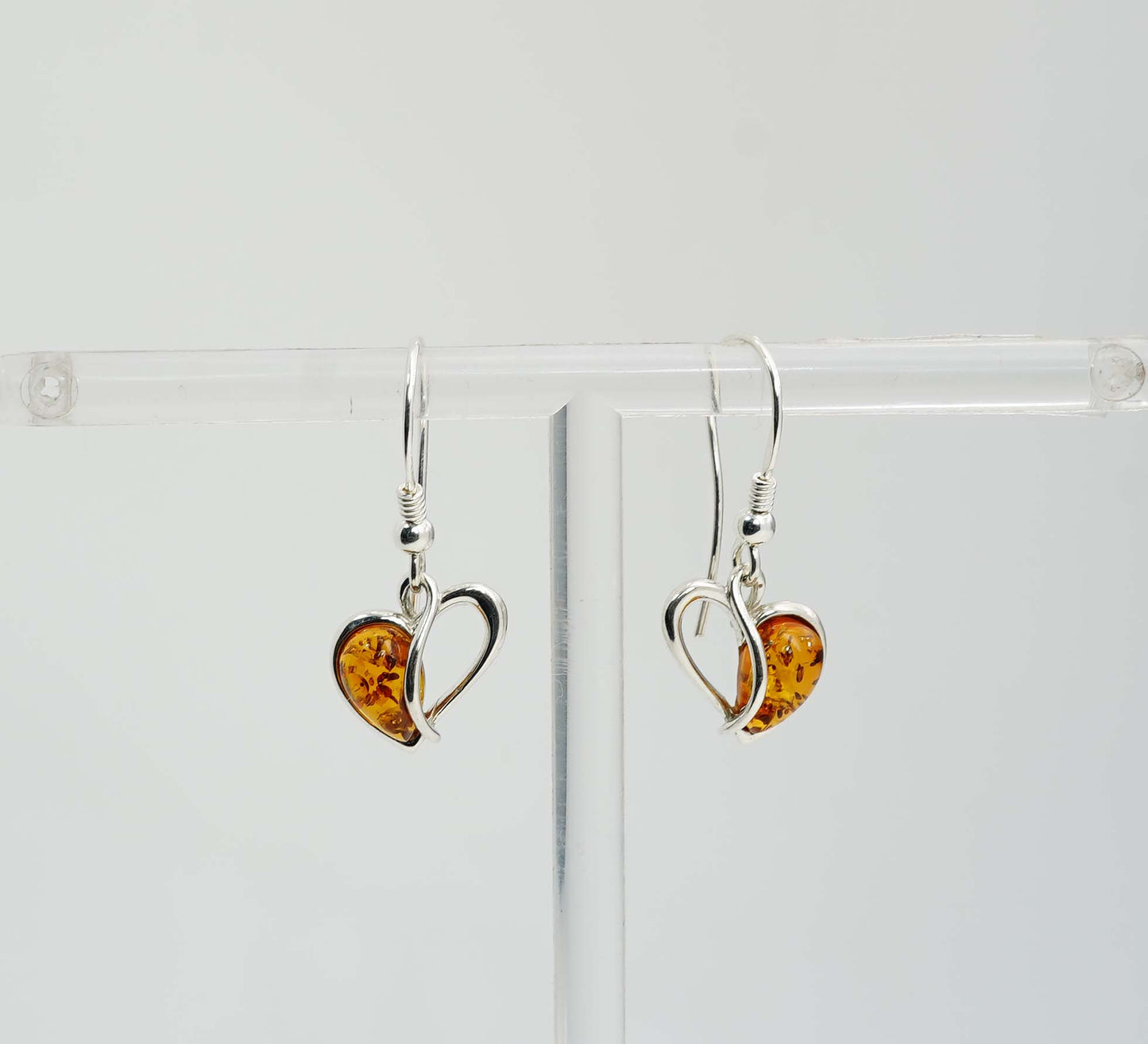 925 Solid Sterling Silver Natural Baltic Amber Hook Earring - 2.7 Grams