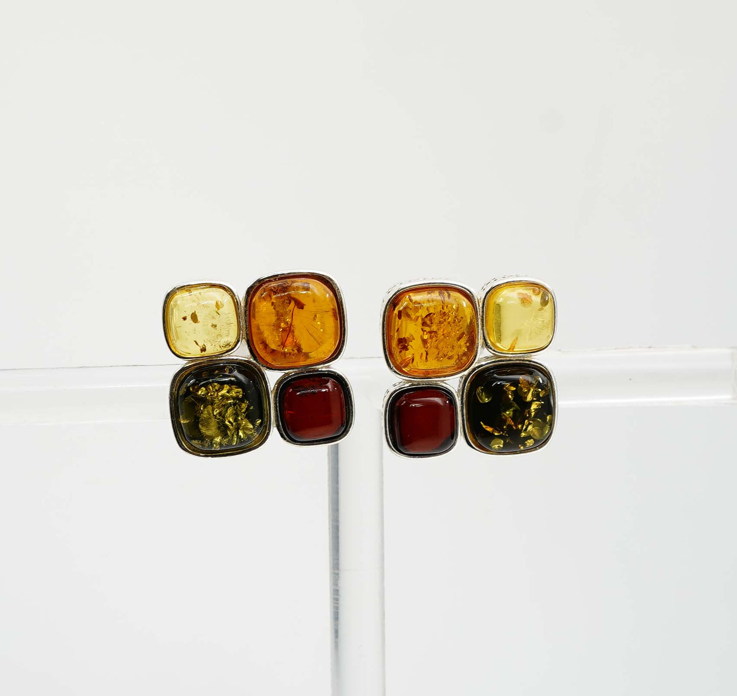 925 Solid Sterling Silver Natural Baltic Amber Hook Earring - 6.7 Grams