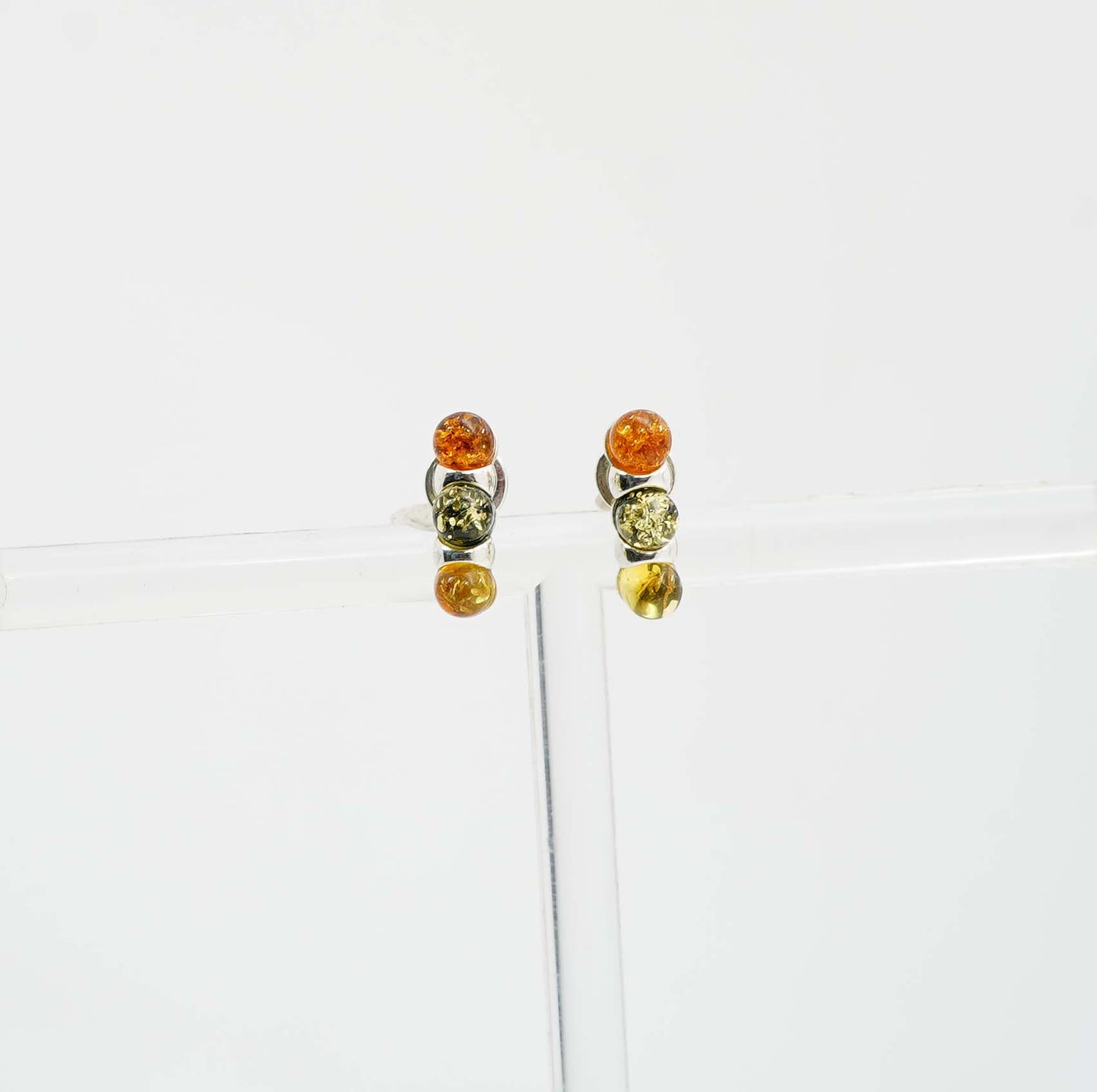 925 Solid Sterling Silver Natural Baltic Amber Hook Earring - 1.6 Grams