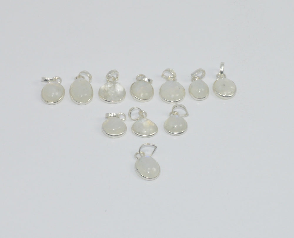 Wholesale 11Pc 925 Solid Sterling Silver Moonstone Pendant Lot GTC007