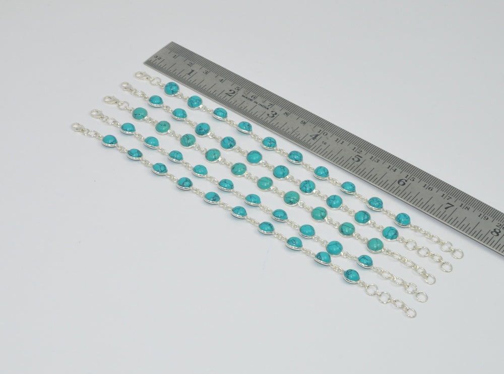 Wholesale5PC 925 Solid Sterling Silver TURQUOISE BRACELET Lot GTC070