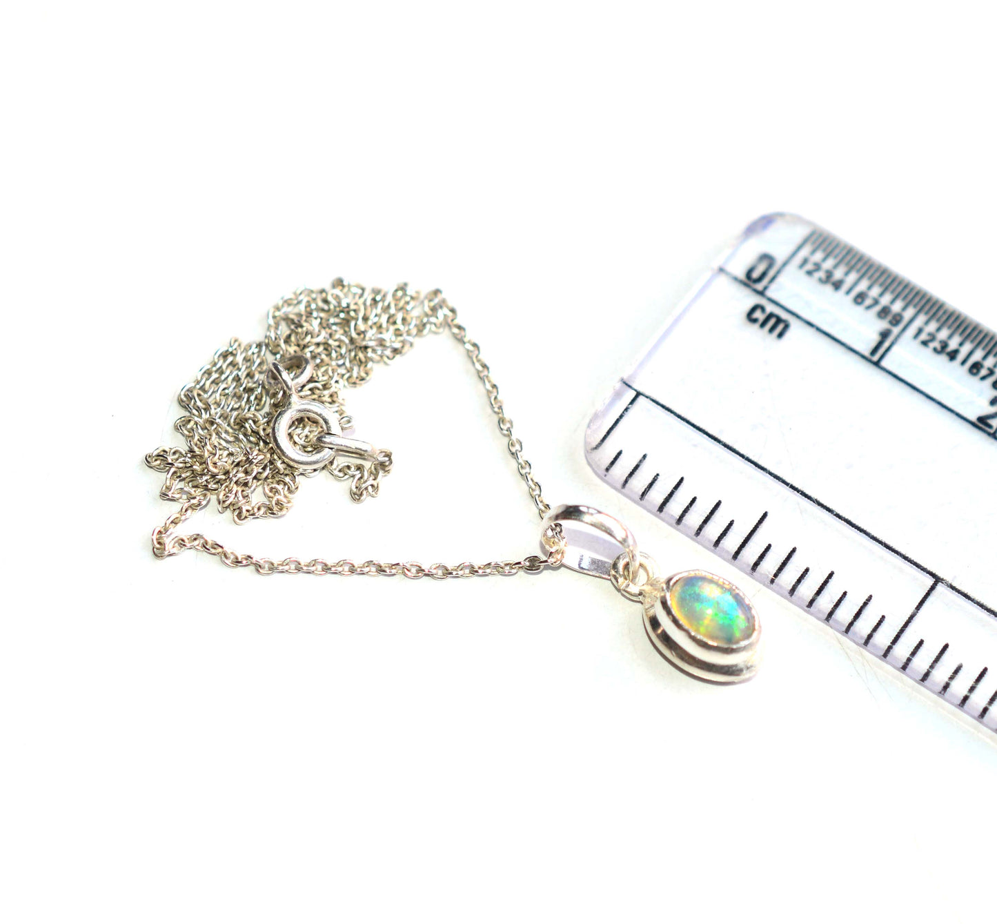 925 SOLID STERLING SILVER ETHIOPIAN OPAL CHAIN PENDANT