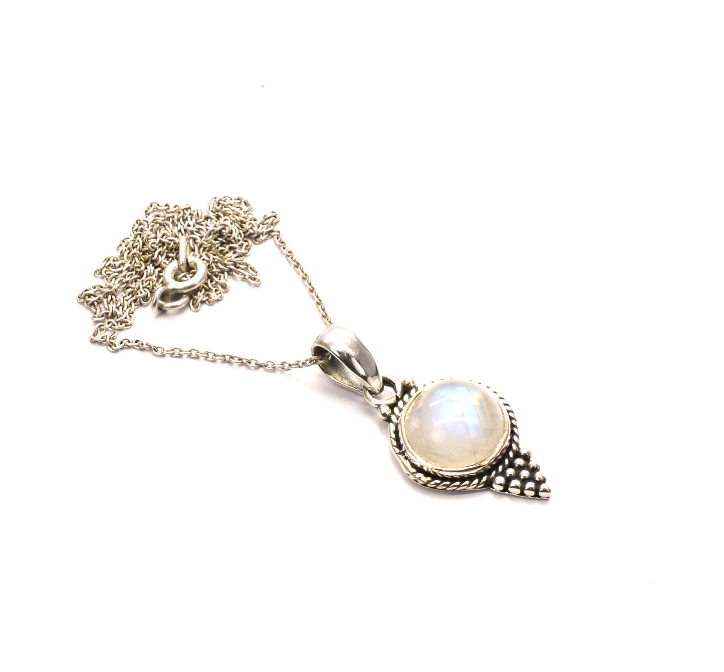 WHOLESALE 5PC 925 SOLID STERLING SILVER WHITE RAINBOW MOONSTONE PENDANT LOT
