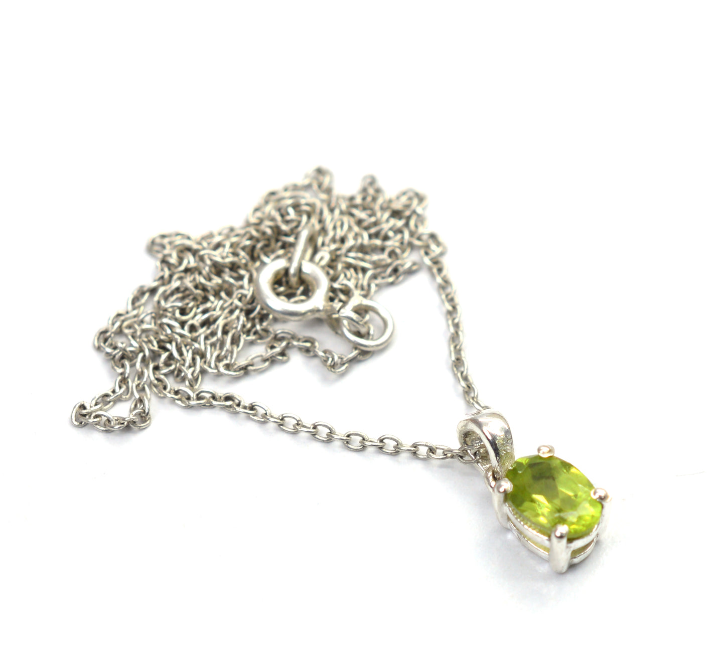 WHOLESALE 5PC 925 SOLID STERLING SILVER GREEN PERIDOT PENDANT LOT