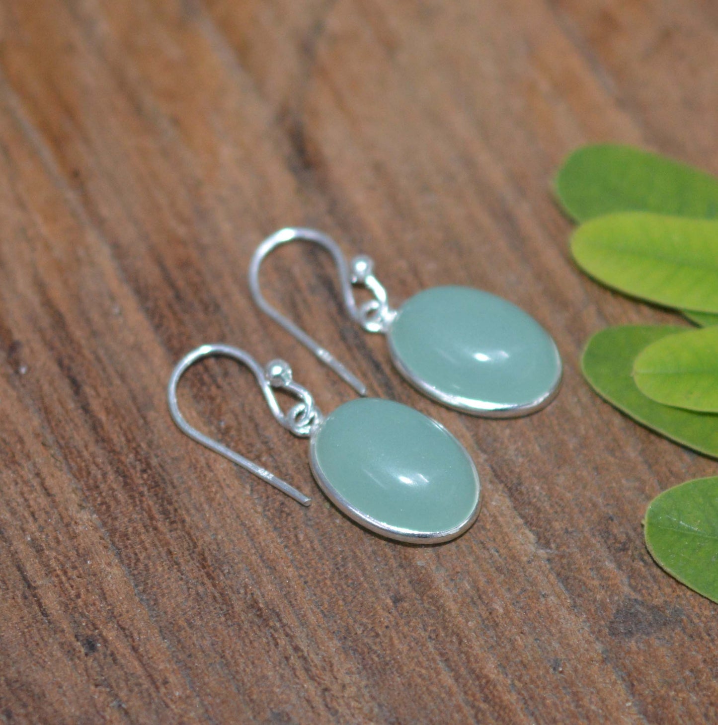 WHOLESALE 30PR 925 SOLID STERLING SILVER AQUA CHALCEDONY HOOK EARRING LOT