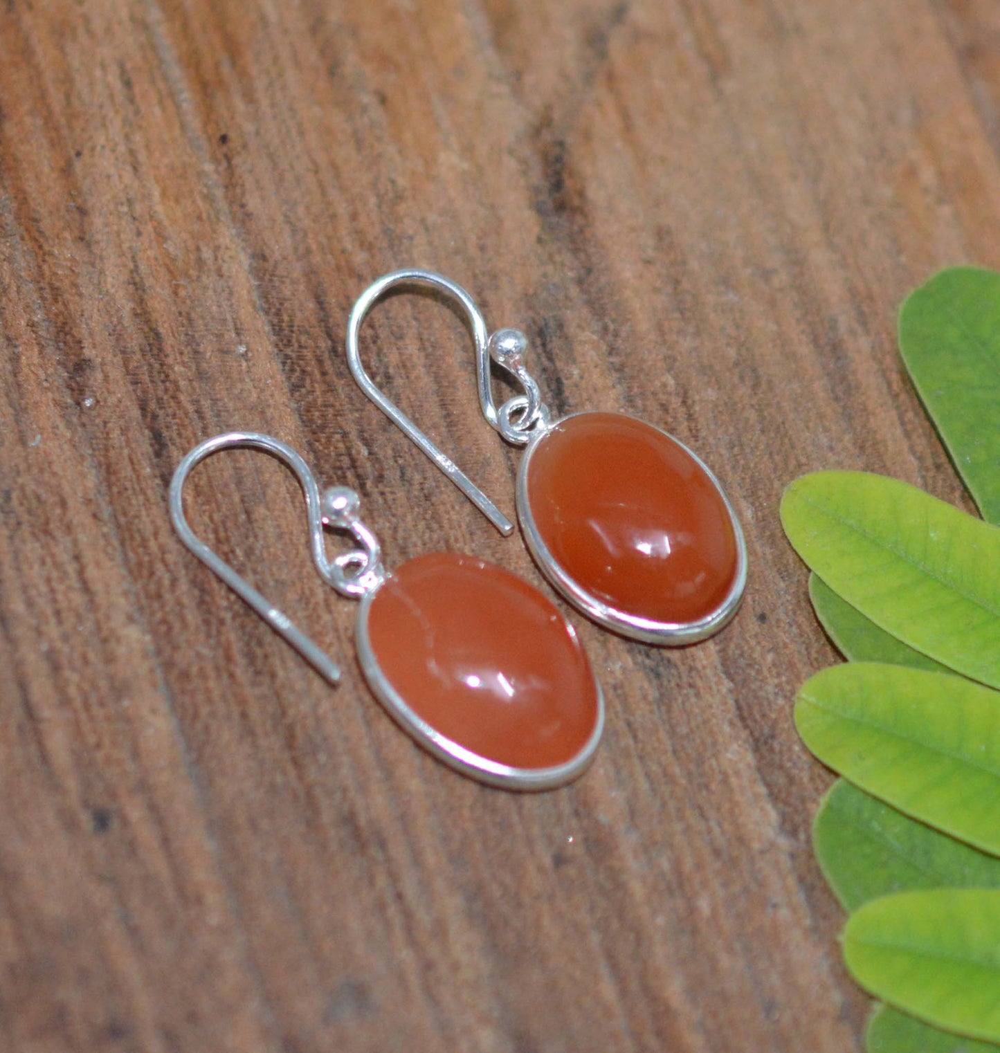 WHOLESALE 11PR 925 SOLIDSTERLING SILVER RED CARNELIAN HOOK EARRING LOT-1 INCH