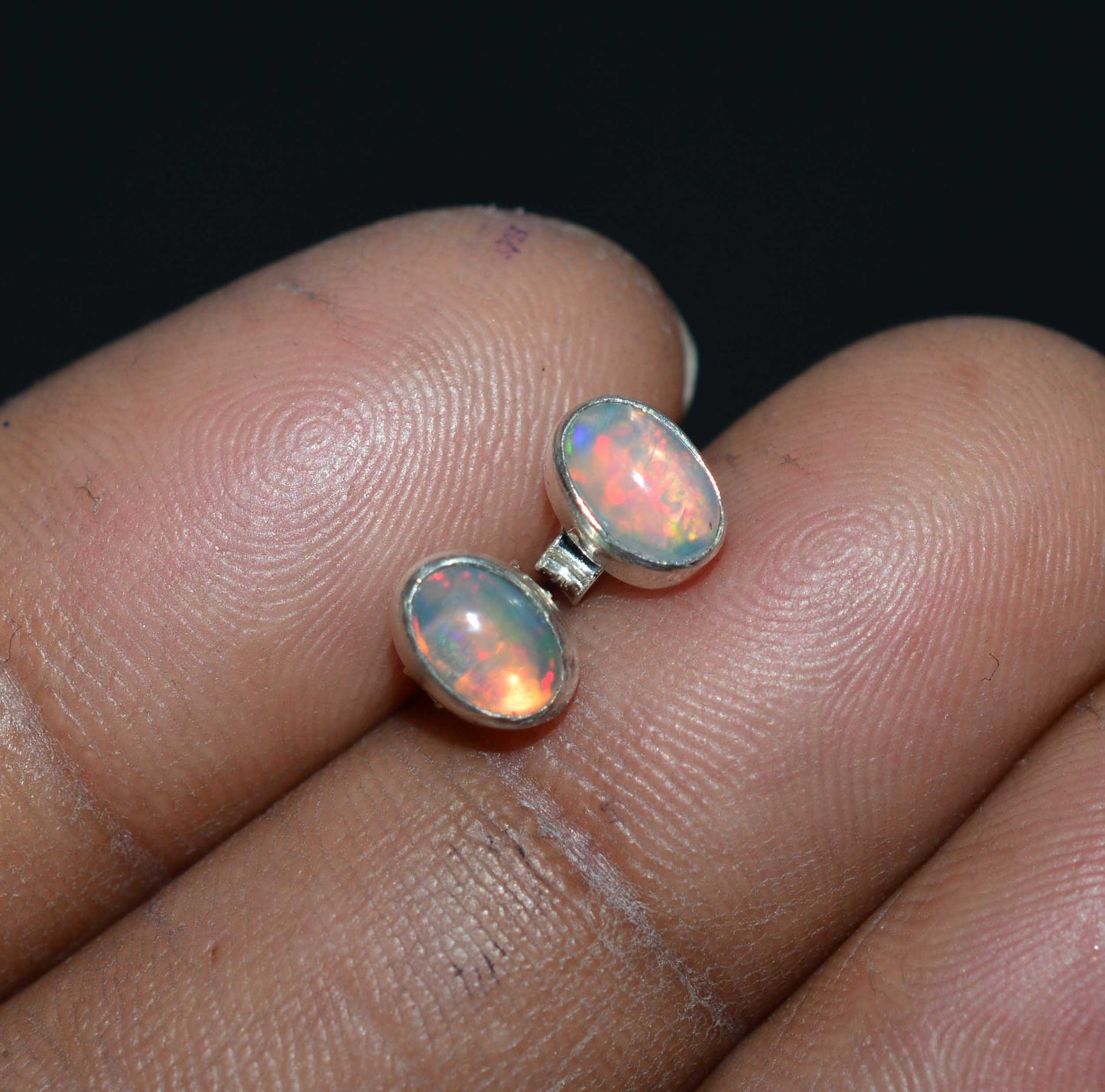 WHOLESALE 20PR 925 SOLID STERLING SILVER ETHIOPIAN OPAL STUD EARRING LOT