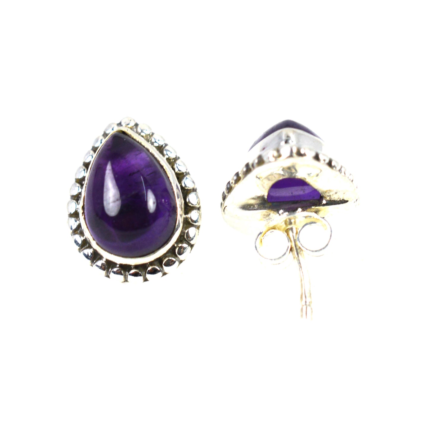 WHOLESALE 5PR 925 SOLID STERLING SILVER PURPLE AMETHYST STUD EARRING LOT