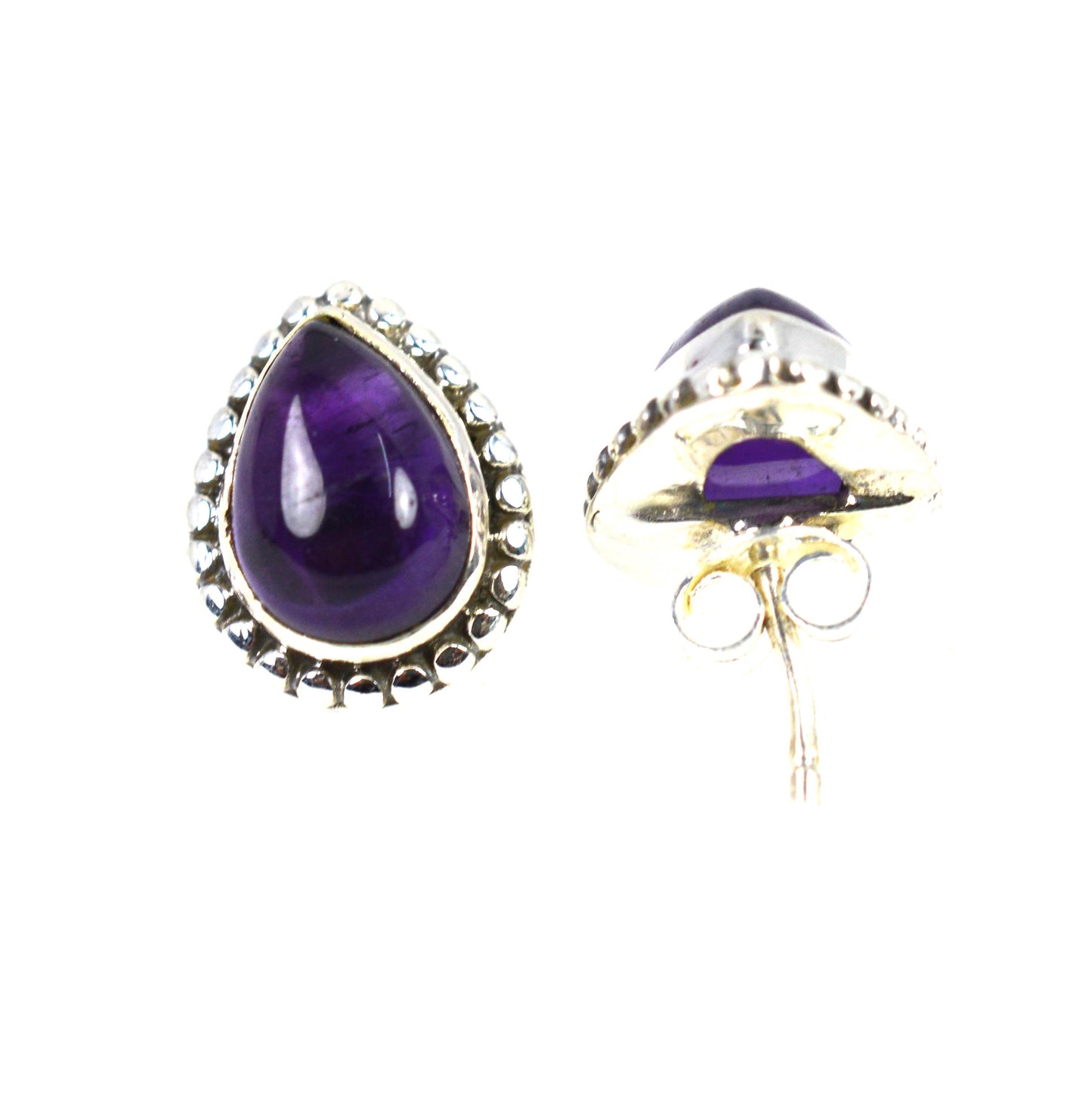 WHOLESALE 11PR 925 SOLID STERLING SILVER PURPLE AMETHYST STUD EARRING LOT
