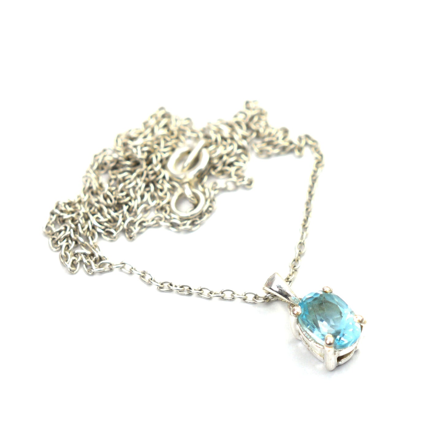 WHOLESALE 5PC 925 SOLID STERLING SILVER BLUE TOPAZ PENDANT LOT