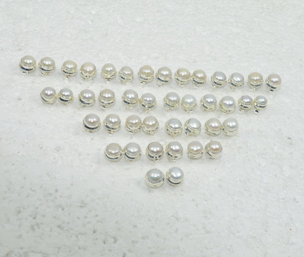 Wholesale 21Pr 925 Sterling Silver Fresh Water Pearl Stud Earring Lot Gtc201