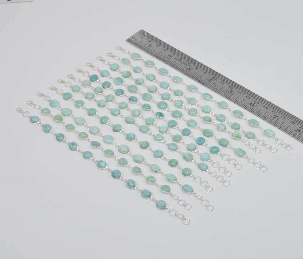 WHOLESALE 11PC 925 SOLID STERLING SILVER BLUE LARIMAR BRACELET LOT