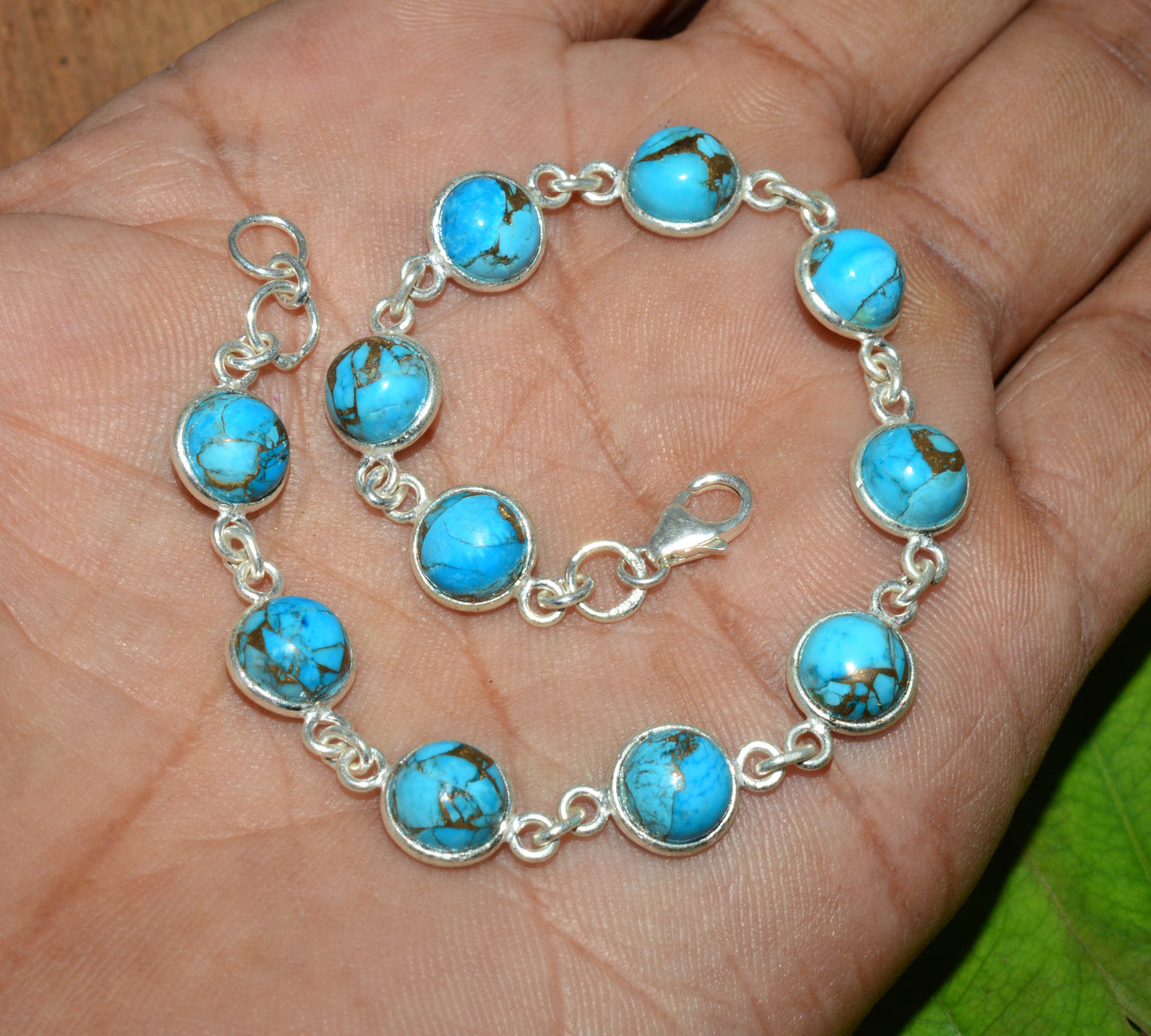 WHOLESALE 5PC 925 SOLID STERLING SILVER TURQUOISE BRACELET LOT
