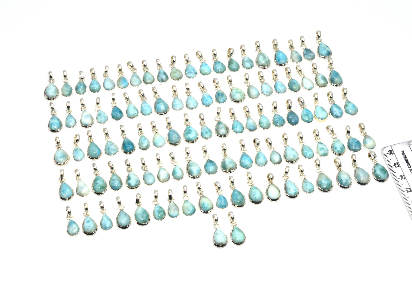 WHOLESALE 925 101PC SOLID STERLING SILVER BLUE LARIMAR PENDANT LOT