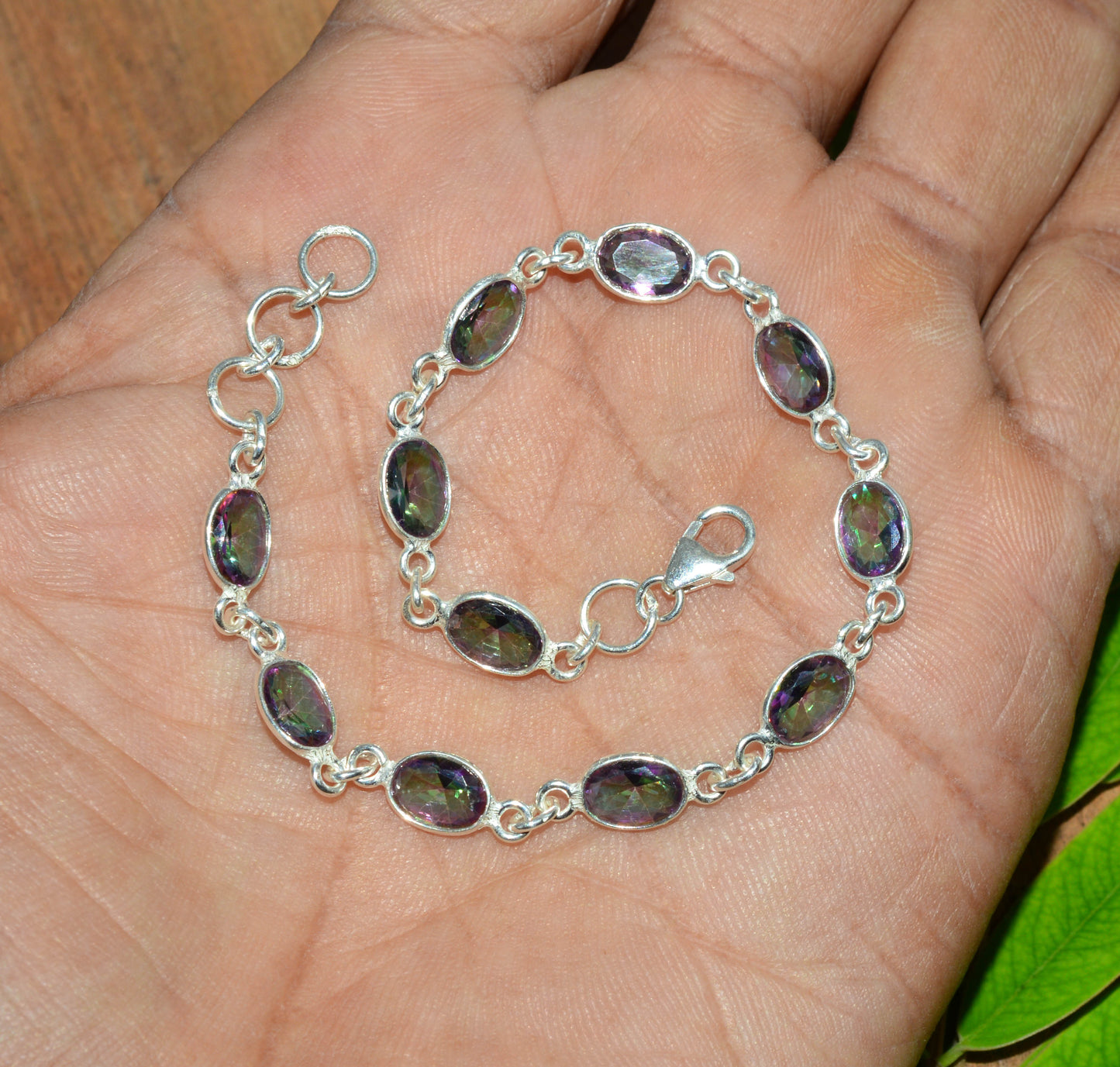 WHOLESALE 925 5PC SOLID STERLING SILVER MYSTIC TOPAZ BRACELET LOT