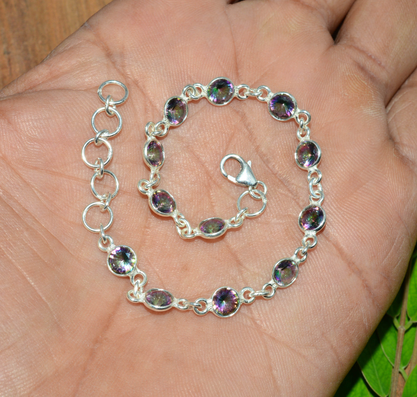 WHOLESALE 925 5PC SOLID STERLING SILVER MYSTIC TOPAZ BRACELET LOT