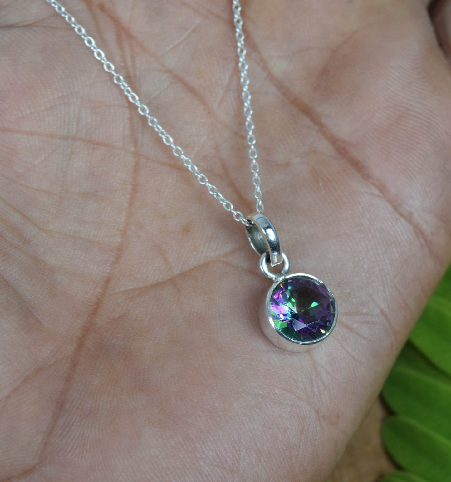 WHOLESALE 5PC 925 SOLID STRELINGS SILVER FACETED MYSTIC TOPAZ PENDANT LOT