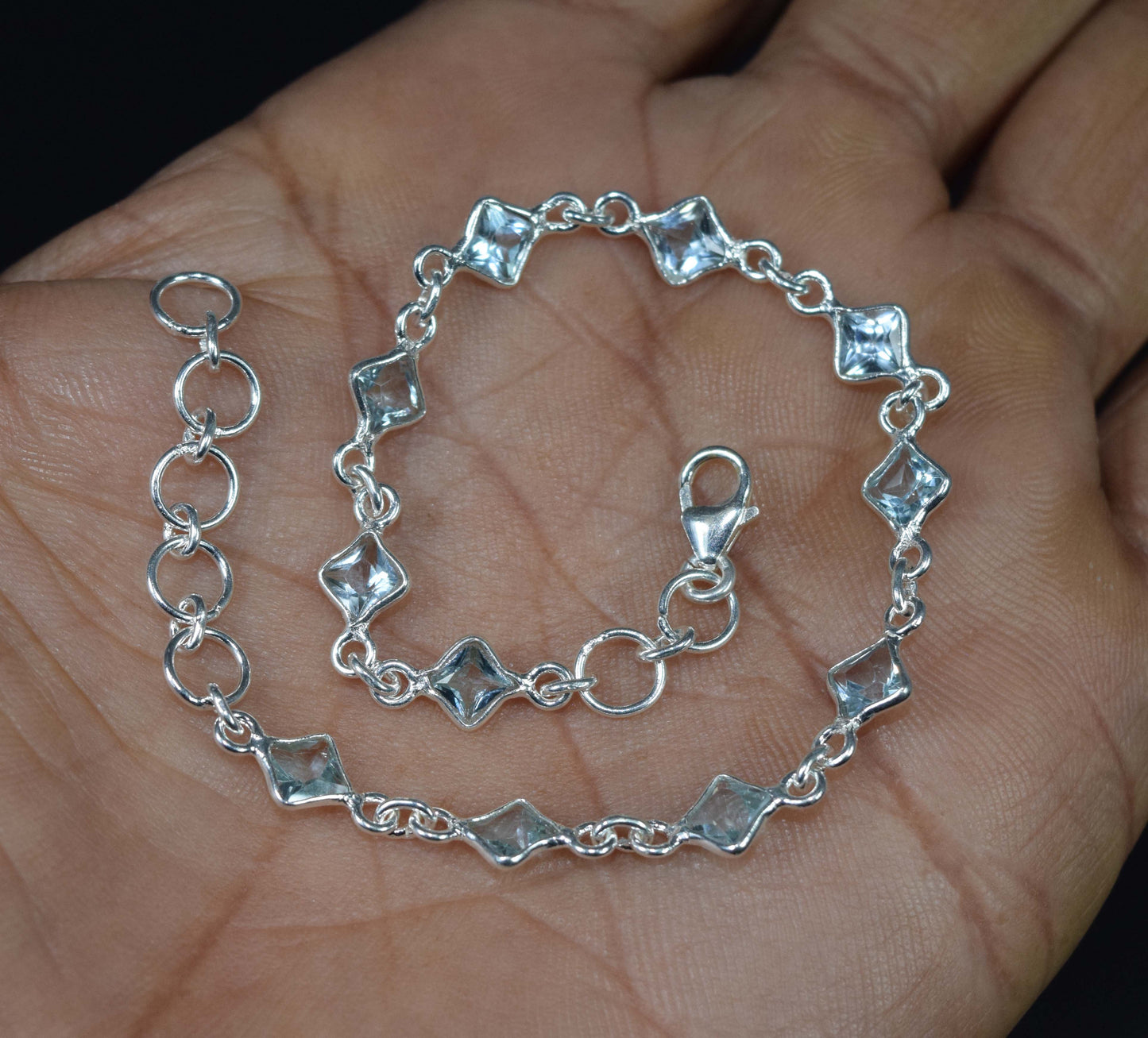 Wholesale 20PC 925 Sterling Silver Peridot Blue Topaz Mix Bracelet Lot