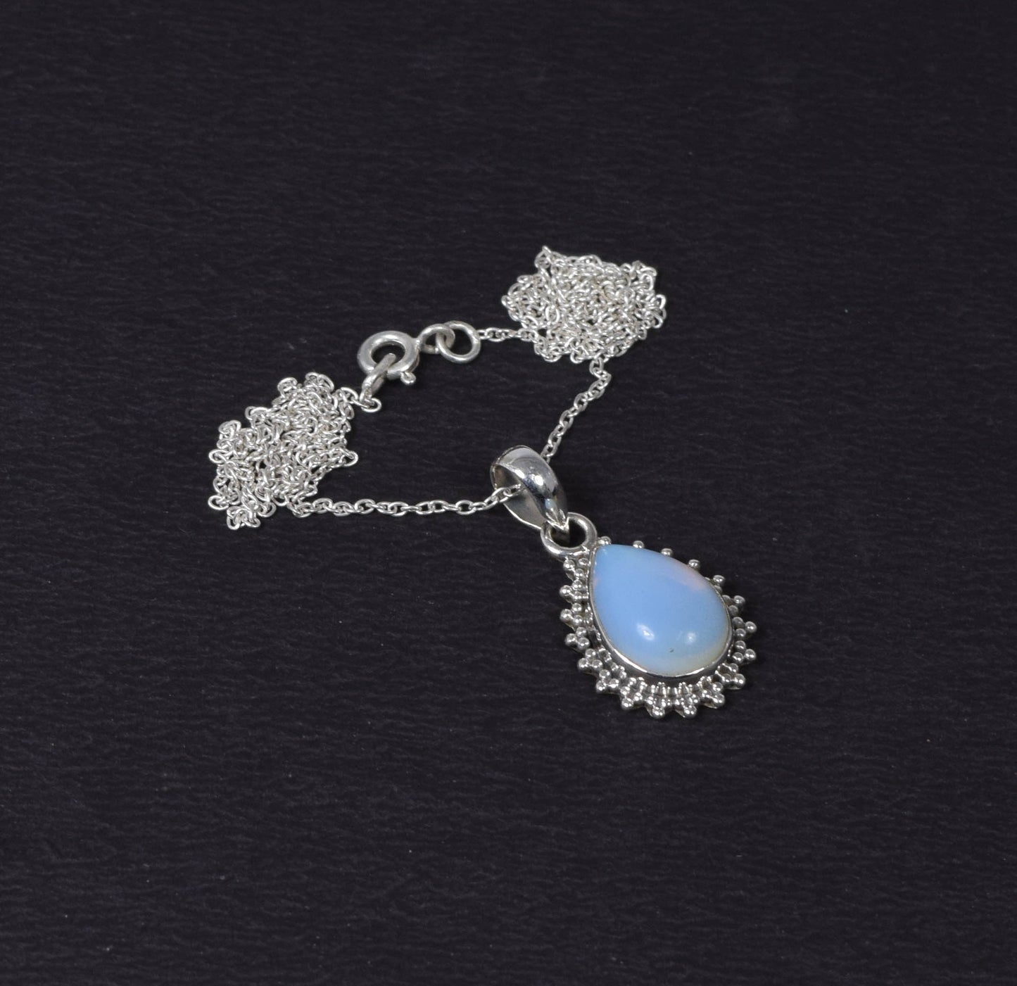 Wholesale 5PC 925 Solid Sterling Silver Milky Opalite Pendant Lot