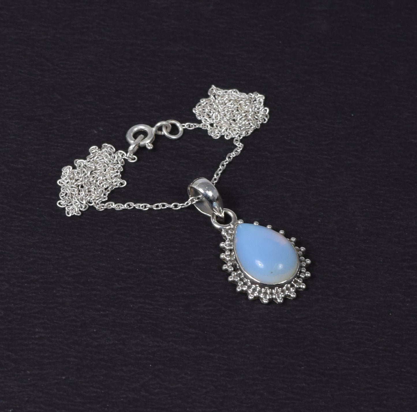 Wholesale 10PC 925 Solid Sterling Silver Milky Opalite Pendant Lot