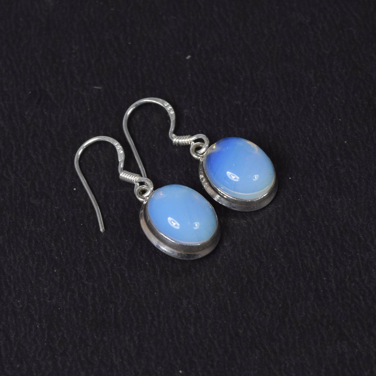 Wholesale 5PR 925 Solid Sterling Silver Milky Opalite Hook Earring Lot