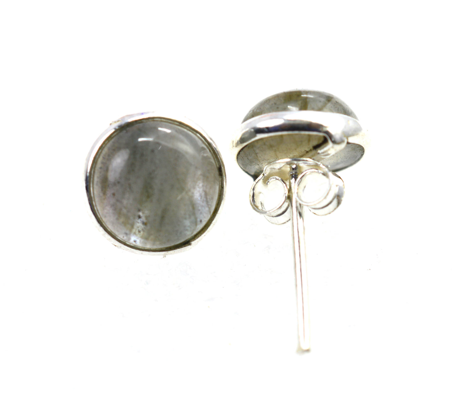 925 SOLID STERLING SILVER LABRADORITE STUD EARRING