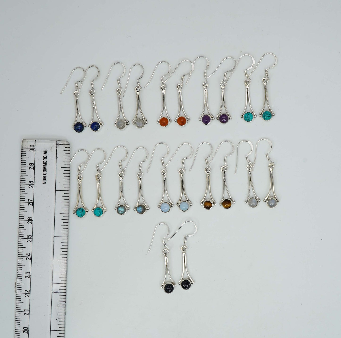 Wholesale 925 11PR Solid Sterling Silver Amethyst Mixstone Hook Earring Lot
