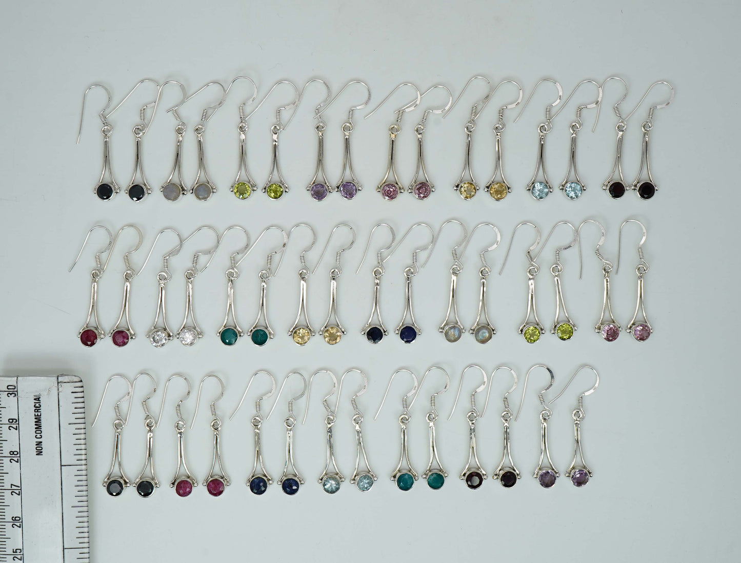 Wholesale 925 23PR Solid Sterling Silver Cut Citrine Mix Hook Earring Lot