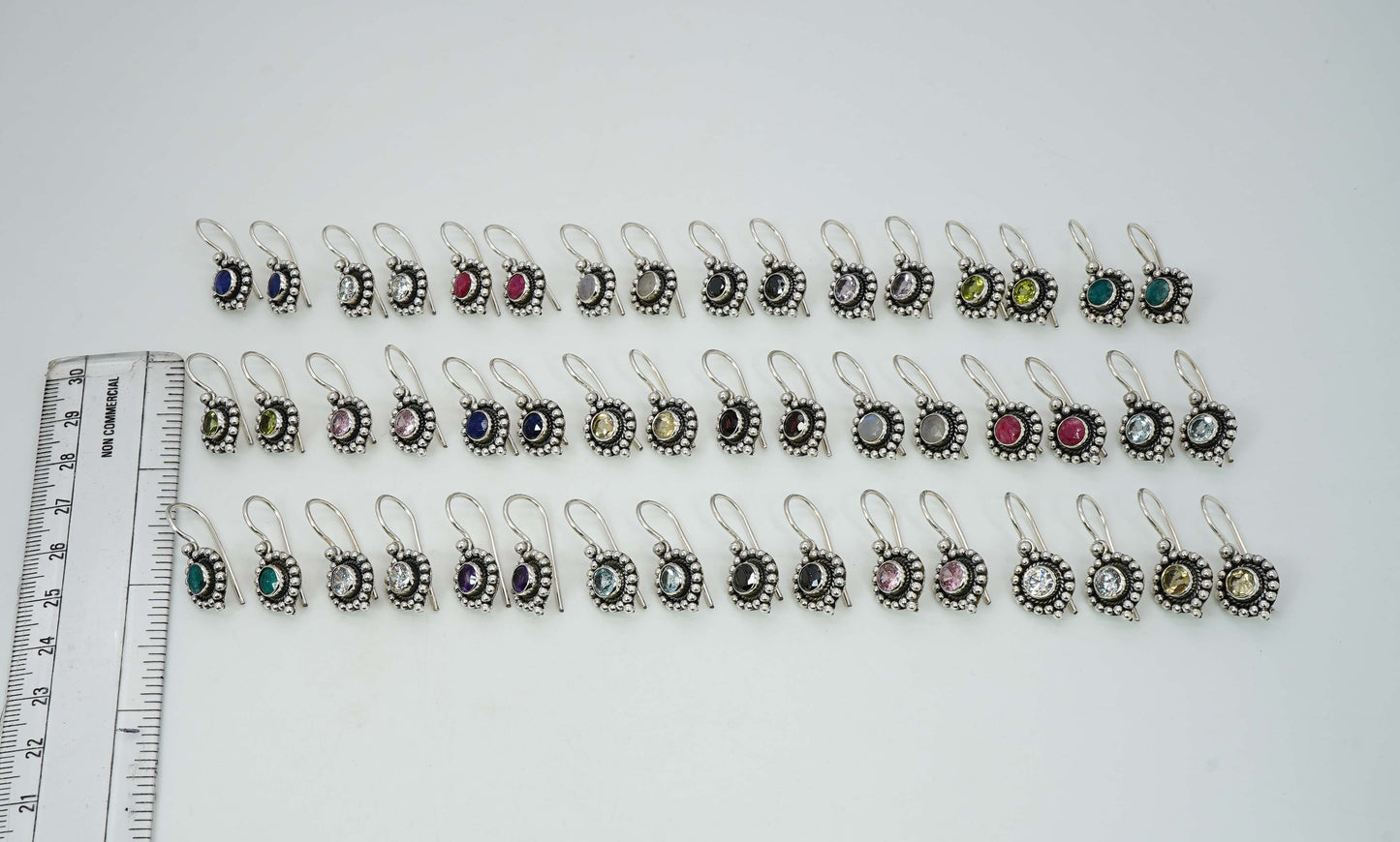 Wholesale 925 24PR Solid Sterling Silver Cut White Topaz Mix Wire Earring Lot