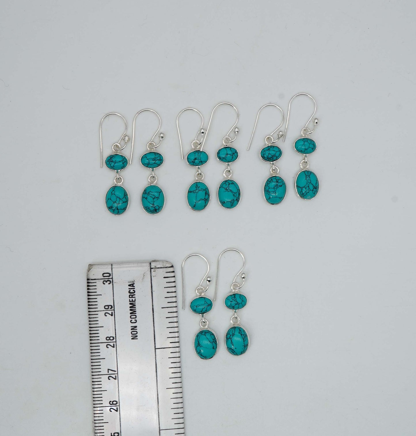 Wholesale 925 4PR Solid Sterling Silver Turquoise Hook Earring Lot