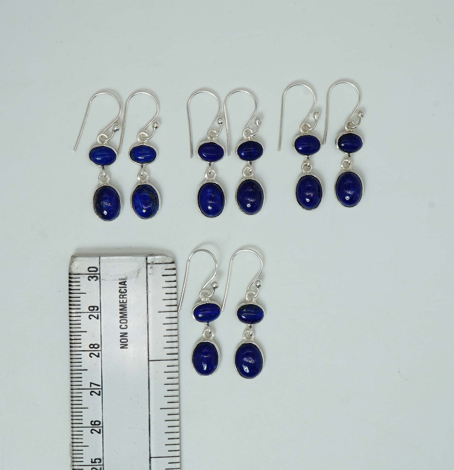Wholesale 925 4PR Solid Sterling Silver Lapis Lazuli Hook Earring Lot