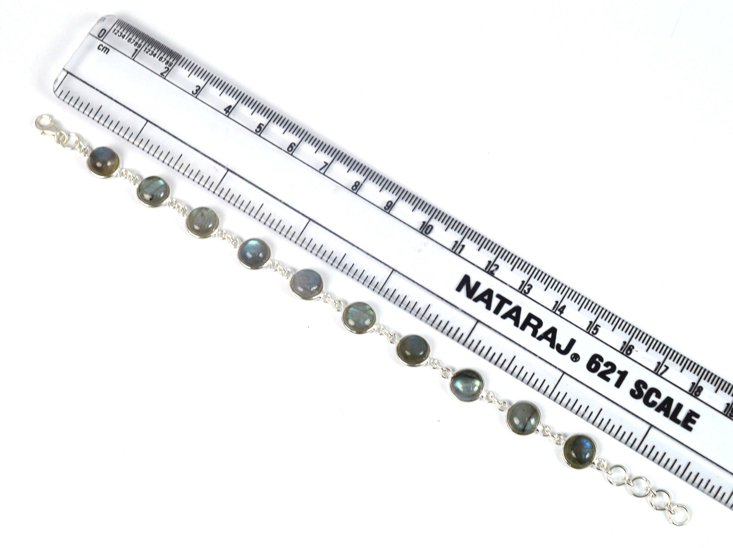 925 SOLID STERLING SILVER LABRADORITE HANDMADE BRACELET - 8 INCH