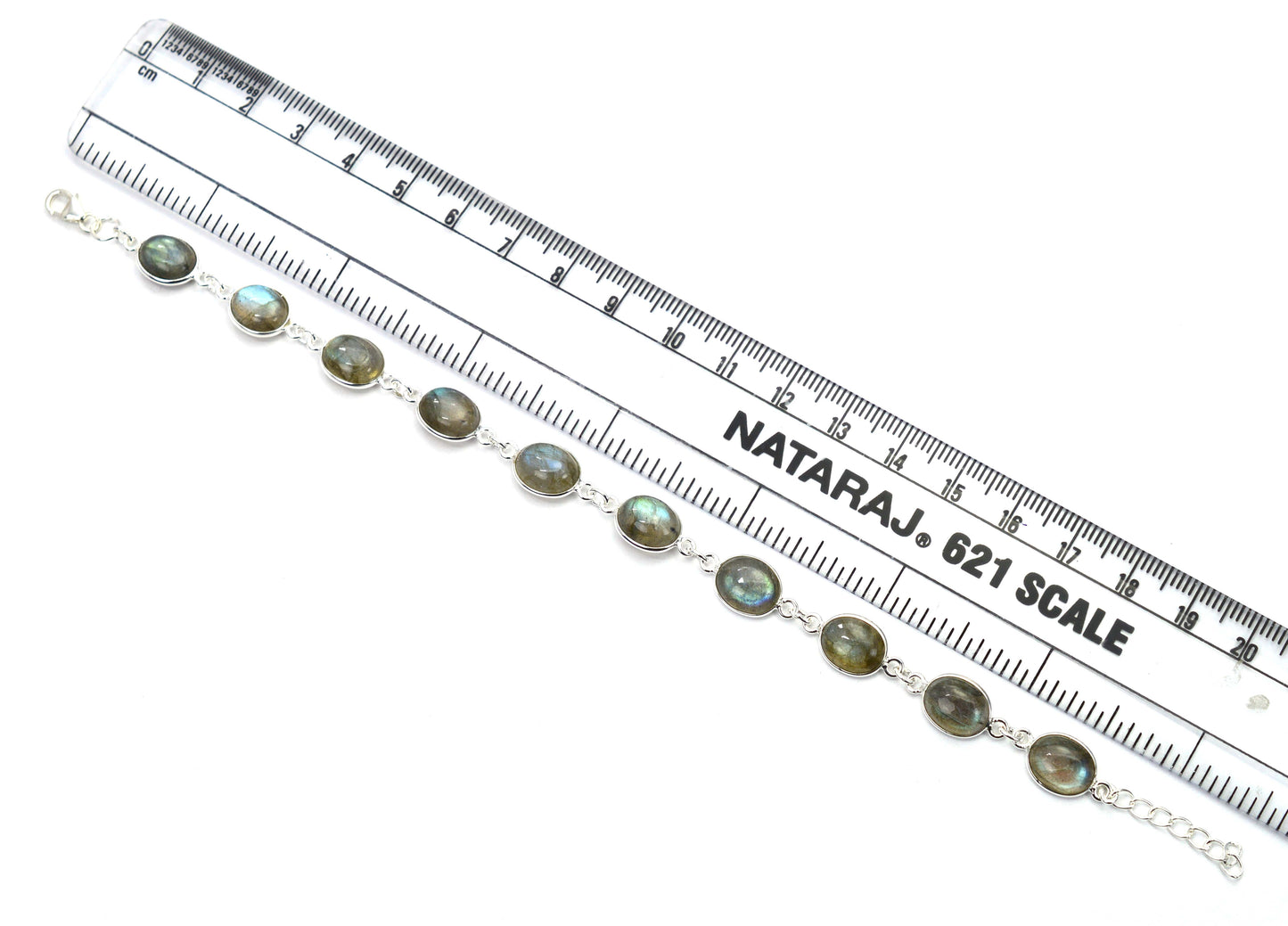 925 SOLID STERLING SILVER LABRADORITE HANDMADE BRACELET - 8.5 INCH