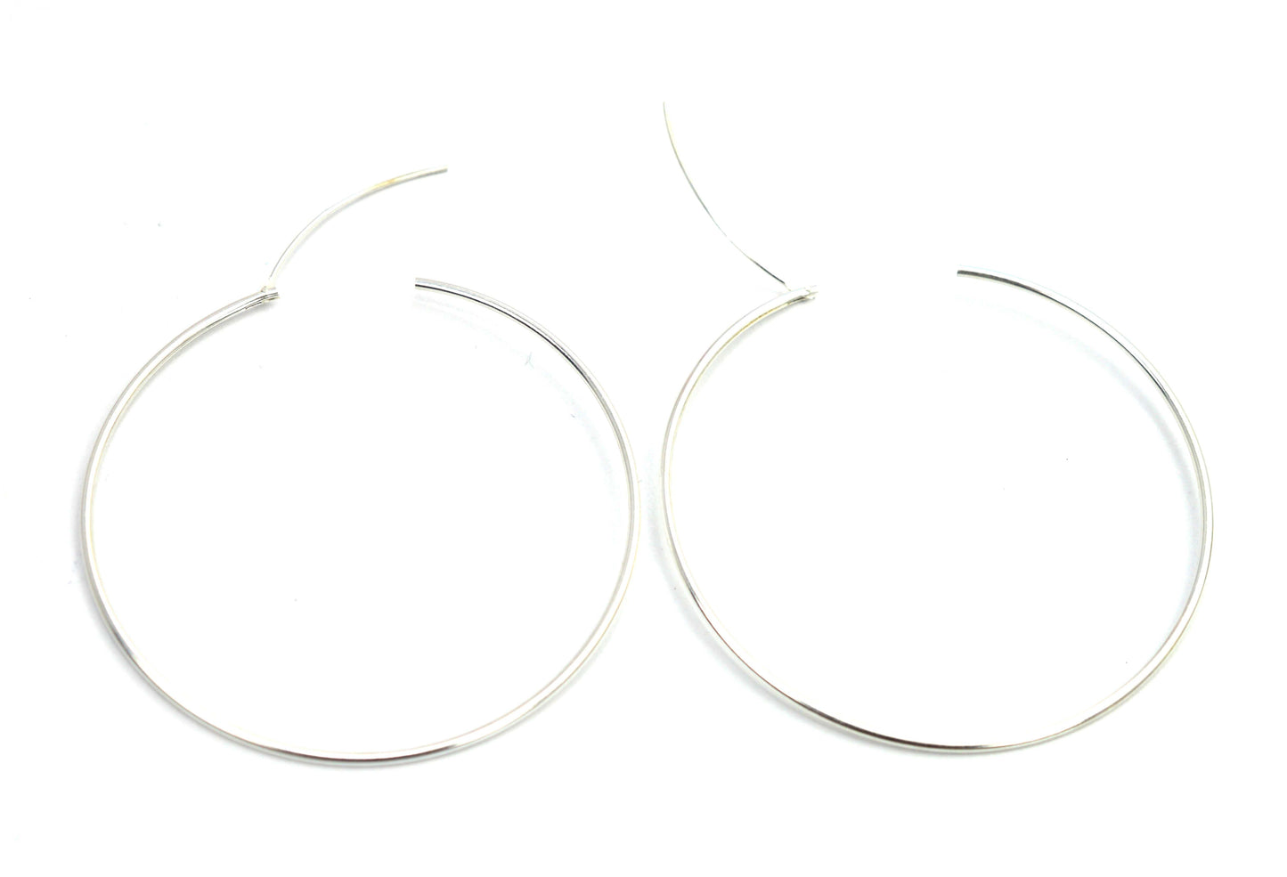 925 Solid Sterling Silver Plain Hoop Earring - 2.2 Grams