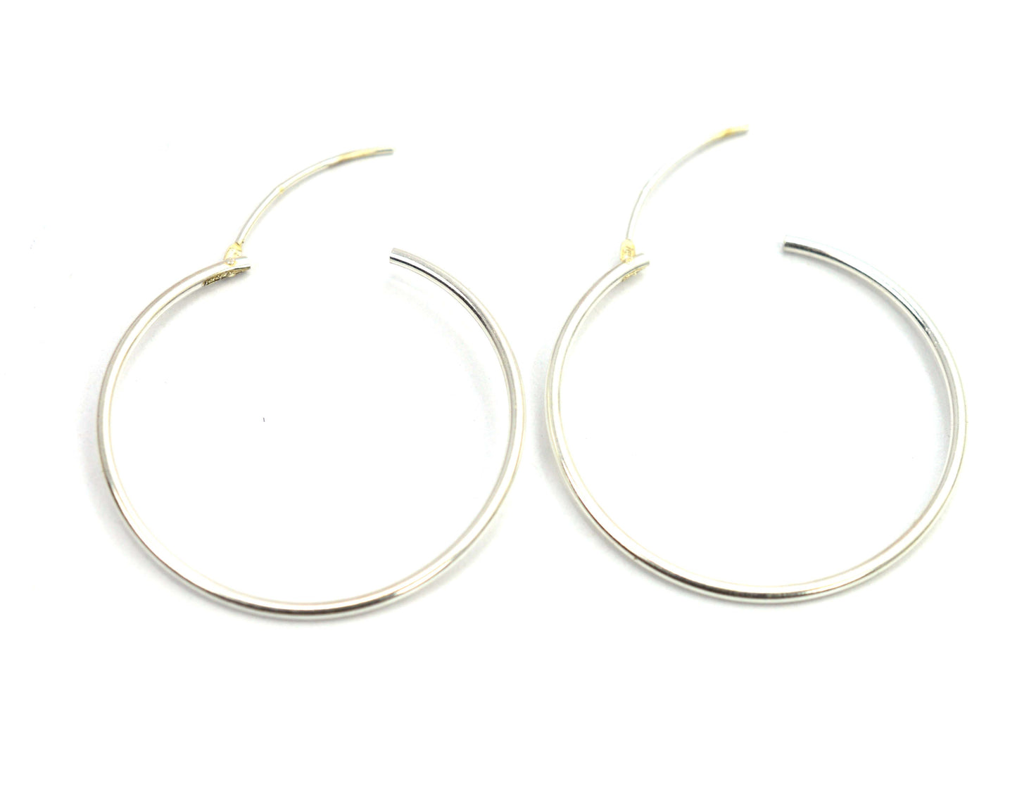 925 SOLID STERLING SILVER PLAIN HOOP EARRING- 3 CM