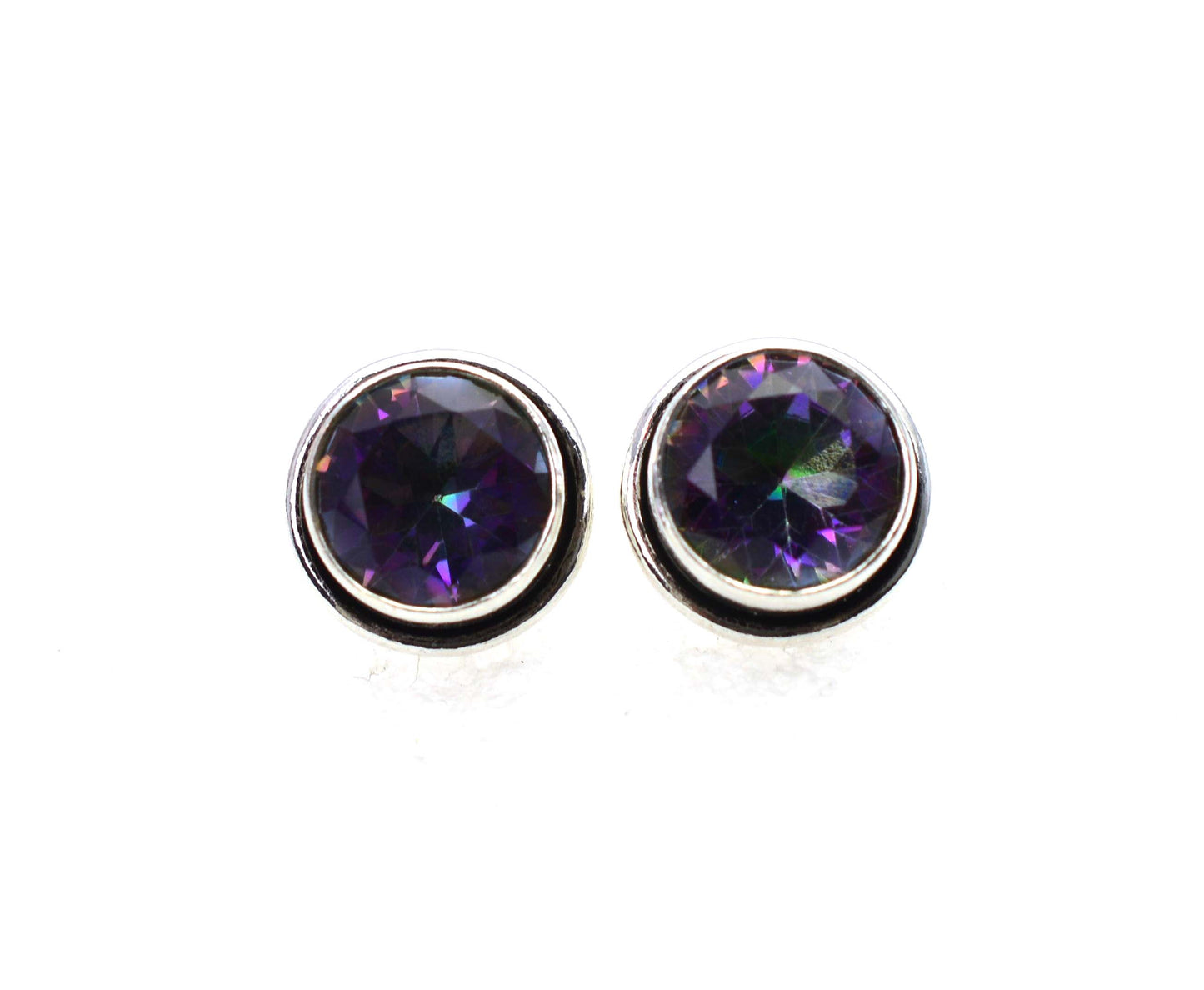 WHOLESALE 5PR 925 SOLID STERLING SILVER CUT MYSTIC TOPAZ STUD EARRING LOT