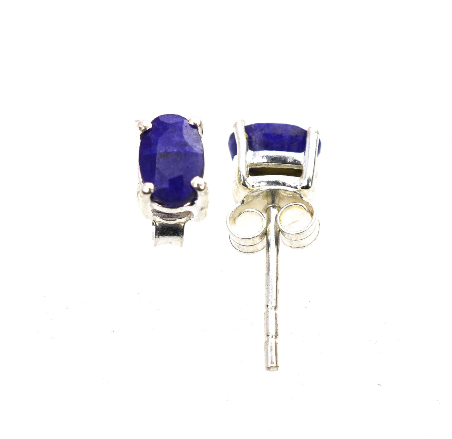 WHOLESALE 11PR 925 STERLING Simulated Ruby SAPPHIRE STUD EARRING LOT